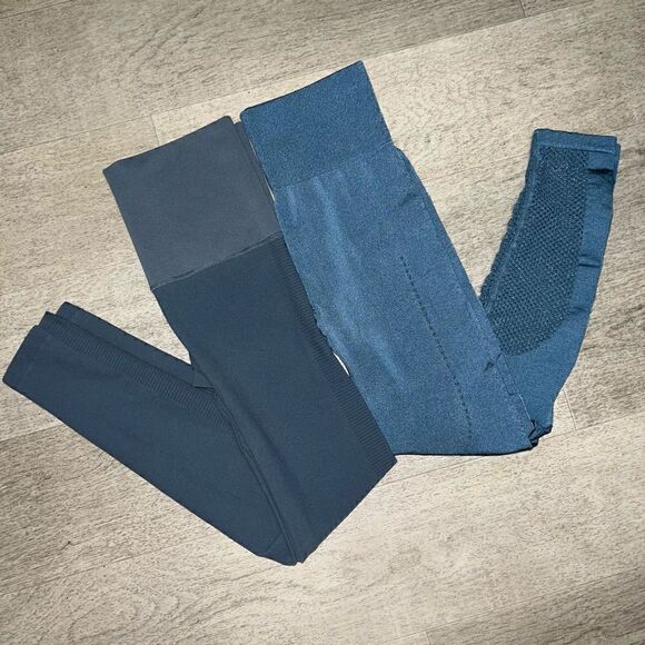 Athletic Tight Lot Star Power SPANX Compression Leggings & Target Shiny Cobalt - Picture 1 of 16